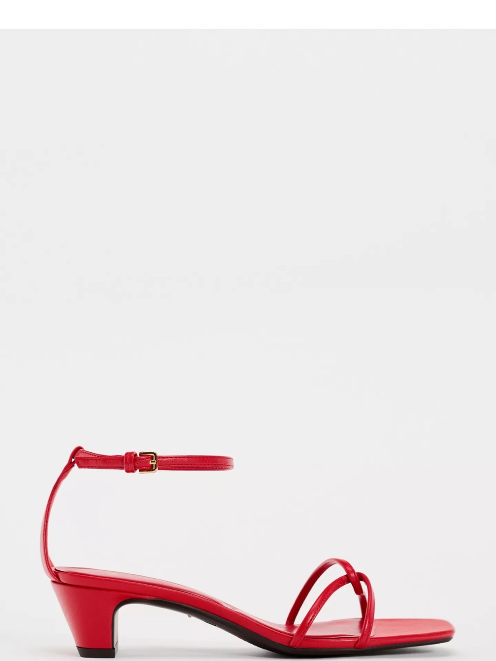 Zara Red High Heel Strap Sandals NWT Size 7.5 | Summer Minimalist